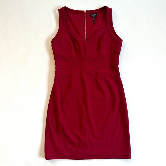 LAUNDRY SHELLI SEGAL VIXEN RED BODYCON BACK-ZIP MINI COCKTAIL DRESS Sz10 - Picture 9 of 14